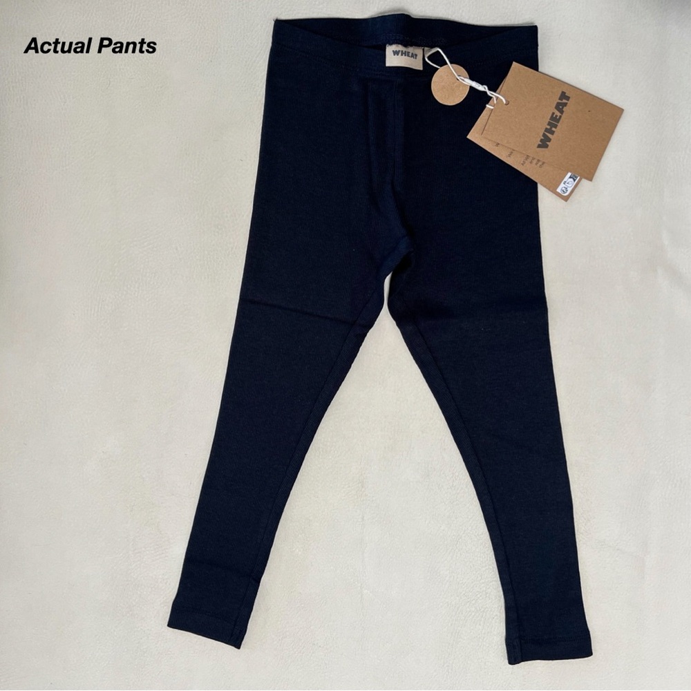 NWT: WHEAT MADDY RIB LEGGINGS IN NAVY (3Y) - Picture 4 of 7